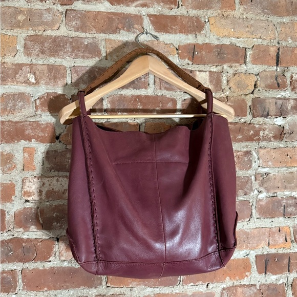 The Sak Burgundy Leather Tote Bag with Tassels - Picture 4 of 9